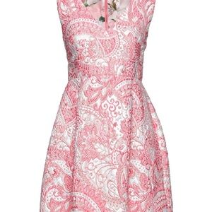 Pink and White Paisley Dress